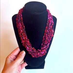 NWOT Handmade Crochet Elegant Multicolor Adjustable Necklace